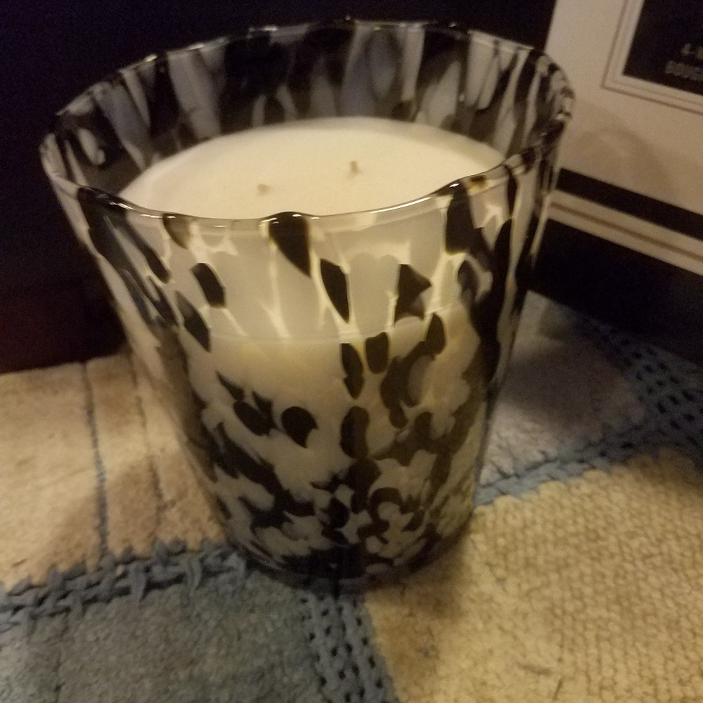 Partylite Filled 4-wick European blown art glass